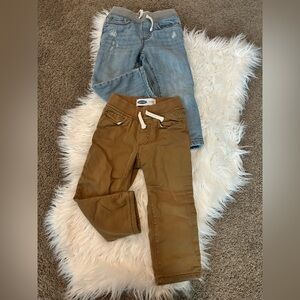 Old Navy Kids Brown Pull-On Pants & Light Blue Denim Jeans - 2-Pack